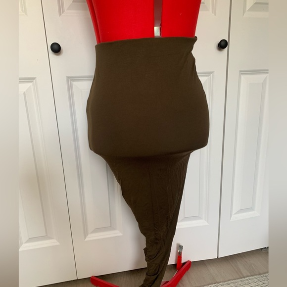 Bardot Khaki Green/Brown side split skirt size 6 - Picture 5 of 7
